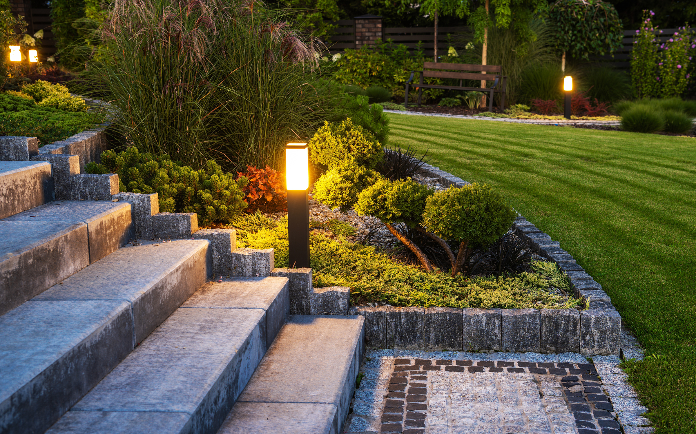 Landscaper laying fresh sod